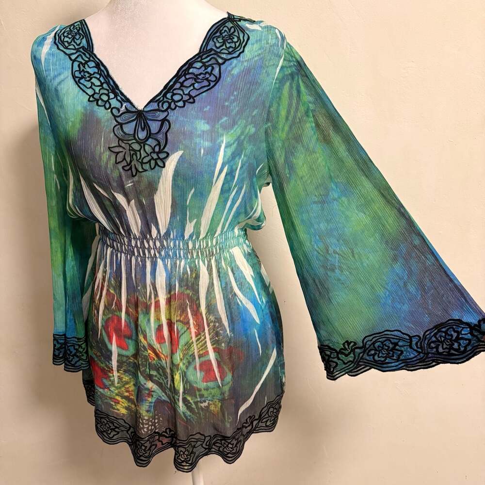 Mushka By Sienna Rose Whimsical Earthy Fairycore Top Bell Sleeves S